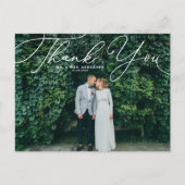 White Elegant Script Photo Weddenschap Hartelijk d Briefkaart (Voorkant)