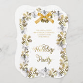 White Elegant Snowflake Corporate Party nodigt uit Kaart (Voorkant / Achterkant)