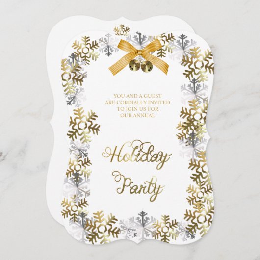 White Elegant Snowflake Corporate Party nodigt uit Kaart (Voorkant / Achterkant)