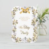 White Elegant Snowflake Corporate Party nodigt uit Kaart (Staand voorkant)