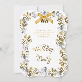 White Elegant Snowflake Corporate Party nodigt uit Kaart