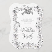 White Elegant Snowflake Corporate Party nodigt uit Kaart (Voorkant / Achterkant)