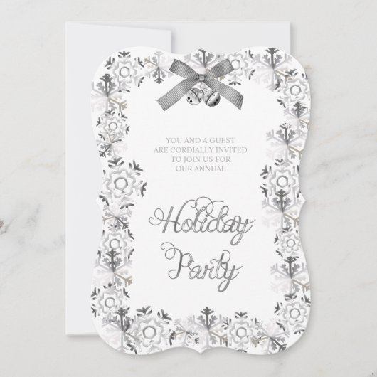 White Elegant Snowflake Corporate Party nodigt uit Kaart (Voorkant)
