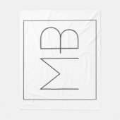 White Elegant Unique Monogramed Fleece Deken (Voorkant)