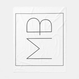 White Elegant Unique Monogramed Fleece Deken