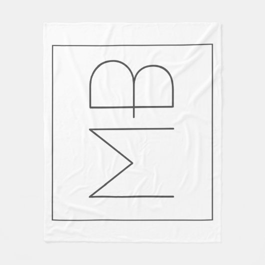 White Elegant Unique Monogramed Fleece Deken (Voorkant)