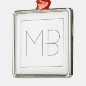 White Elegant Unique Monogramed Metalen Ornament (Links)