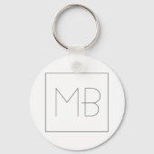 White Elegant Unique Monogramed Sleutelhanger (Voorkant)