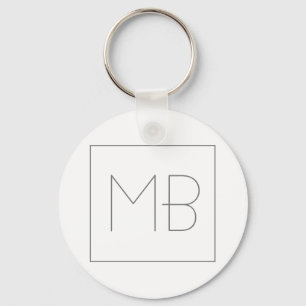 White Elegant Unique Monogramed Sleutelhanger