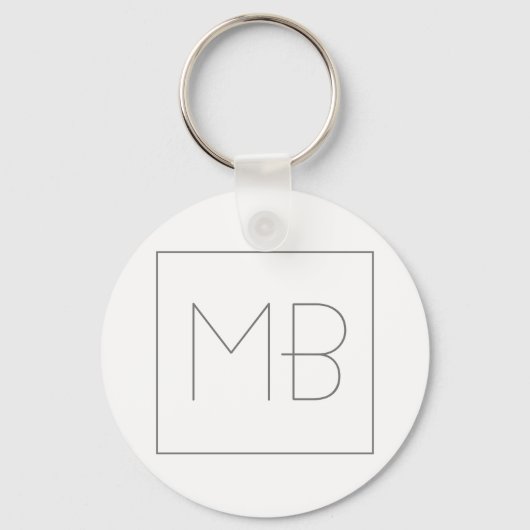 White Elegant Unique Monogramed Sleutelhanger (Voorkant)