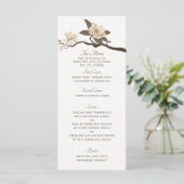White Elegant Vintage Magnolia Wedding Menu (Staand voorkant)