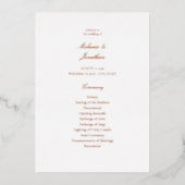 White Elegant Wedding Ceremony Program Folie Uitnodiging (Voorkant)