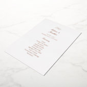 White Elegant Wedding Ceremony Program Folie Uitnodiging (Gedraaid)