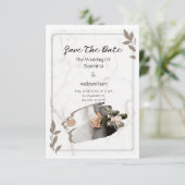 White Elegant Wedding Invitation Kaart (Staand voorkant)