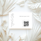 White Elegant Wedding QR-code RSVP Kaartje