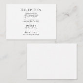 White Elegant Wedding Reception Enclosure Informatiekaartje (Voorkant / Achterkant)