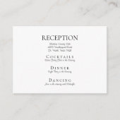 White Elegant Wedding Reception Enclosure Informatiekaartje (Voorkant)