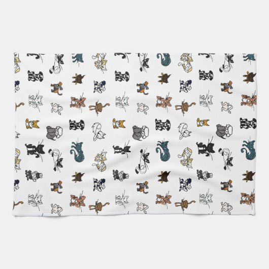 White Elemental huisdieren Theedoek (Horizontaal)