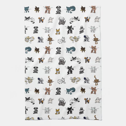 White Elemental huisdieren Theedoek (Verticaal)