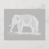 White Elephant 1800s Illustration Briefkaart (Voorkant)
