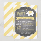 White Elephant and Stripe Baby shower Kaart (Voorkant / Achterkant)