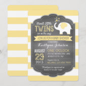 White Elephant and Stripe Baby shower Kaart (Voorkant / Achterkant)