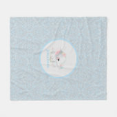 White Elephant Baby Modern Boy Blue Fleece Deken (Voorkant (Horizontaal))