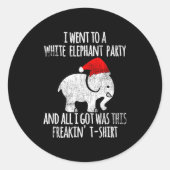 White Elephant Christmas Fun Gift Exchange Contest Ronde Sticker (Voorkant)