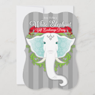 White Elephant Custom Holiday Party Uitnodigingen