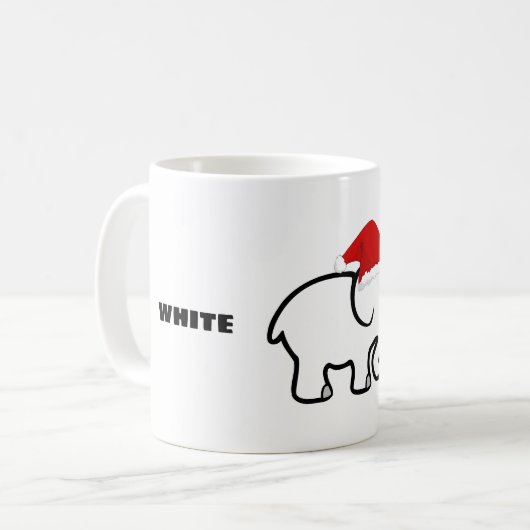 White Elephant Design Coffee Mug Koffiemok (Voorkant links)