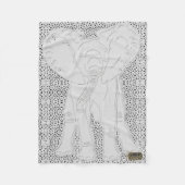 White Elephant Dotted Fleece Blanket (Voorkant)
