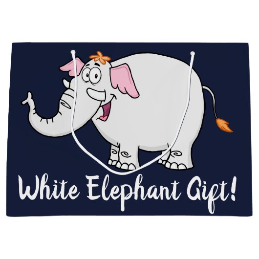 White Elephant Exchange Cartoon Groot Cadeauzakje (Voorkant)