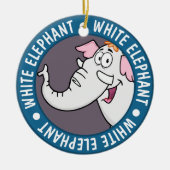 White Elephant Exchange Cartoon Keramisch Ornament (Voorkant)