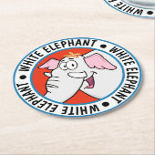White Elephant Exchange Cartoon Ronde Kartonnen Onderzetter (Gebogen)