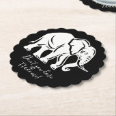 White Elephant Gag Gift Kartonnen Onderzetters (Gekanteld)