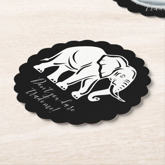 White Elephant Gag Gift Kartonnen Onderzetters (Gekanteld)