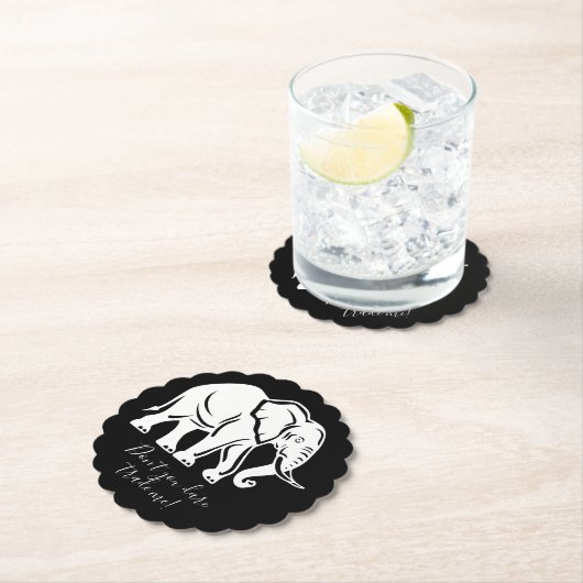 White Elephant Gag Gift Kartonnen Onderzetters (Insitu)