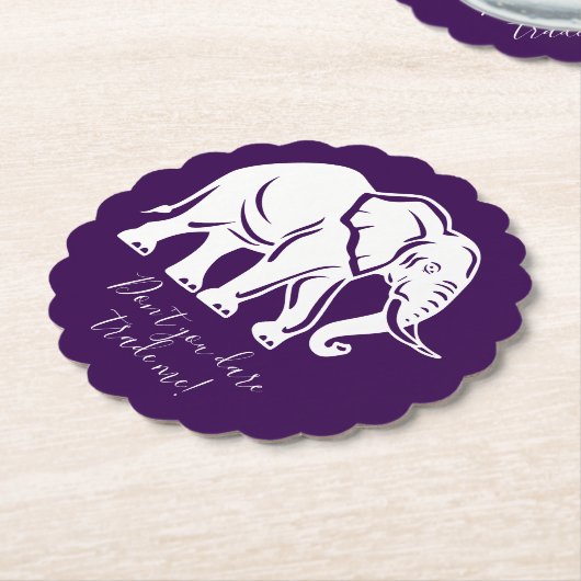 White Elephant Gag Gift Kartonnen Onderzetters (Gekanteld)