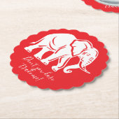 White Elephant Gag Gift Kartonnen Onderzetters (Gekanteld)