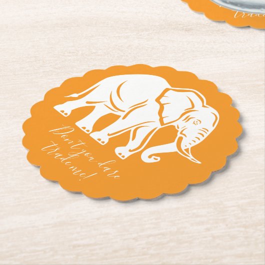 White Elephant Gag Gift Kartonnen Onderzetters (Gekanteld)