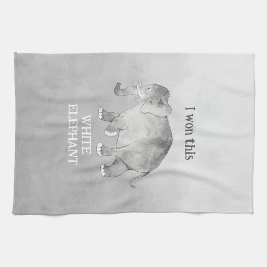 White Elephant Gag Gift Theedoek (Horizontaal)