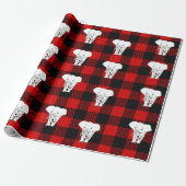 White Elephant Gift Exchange Buffalo Plaid Cadeaupapier (Uitgerold)