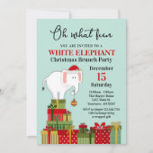 White Elephant Gift Exchange Holiday Invitation Kaart (Voorkant)