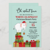 White Elephant Gift Exchange Holiday Invitation Kaart (Voorkant / Achterkant)