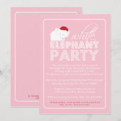 White Elephant Gift Exchange Holiday Party Kaart (Voorkant / Achterkant)