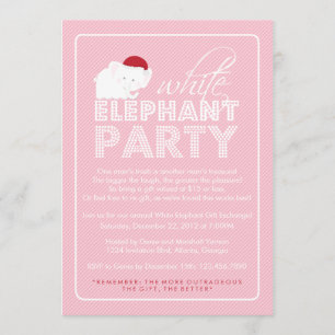 White Elephant Gift Exchange Holiday Party Kaart