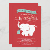 White Elephant Gift Exchange Holiday Party nodigt  Kaart (Voorkant / Achterkant)