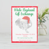 White Elephant Gift Exchange Invitation Aankondiging (Staand voorkant)