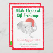 White Elephant Gift Exchange Invitation Aankondiging (Voorkant / Achterkant)