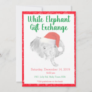 White Elephant Gift Exchange Invitation Aankondiging